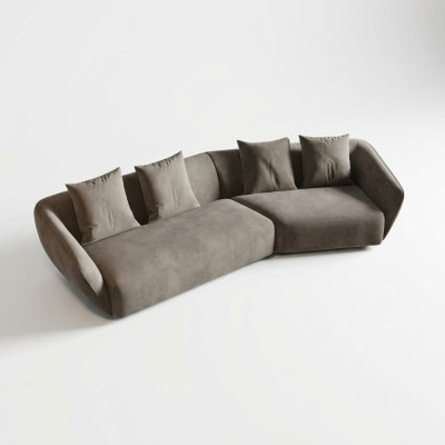 Exklusives luxuriöse 4-Sitzer-Sofa Stoffsitz moderne Textilmöbel Grau Farbe