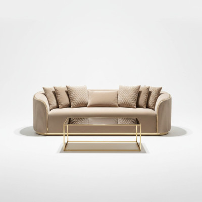 Sofa 3 Sitzer Sofas Sitz Modern Couch Luxus Textil Wohnzimmer Dreisitzer