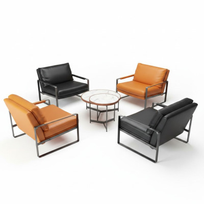 Sessel Polster Sitzer Modern Design Leder Sessel Lounge Luxus Wohnzimmer