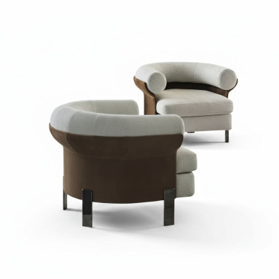 luxuriöse Sessel Modern Sessel Fernseh Couch 1 Sitzer Sofa Textil Stoff