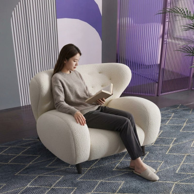 Stilvolle modern Sessel Weiß Sessel Fernseh Couch 1 Sitzer Sofa Textil