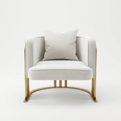Hochwertig Textil Sessel Stilvolle Weiß Sessel modern Sessel Fernseh Couch
