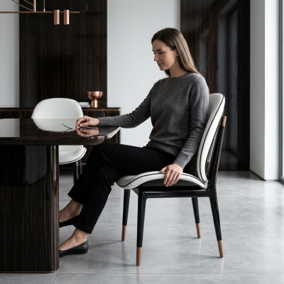 Esszimmerstühle Wohnzimmer Braun stilvolle Stuhl mit Holzbeinen Modern