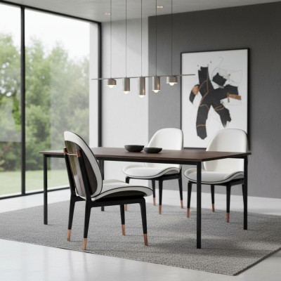 Esszimmerstühle Wohnzimmer Braun stilvolle Stuhl mit Holzbeinen Modern