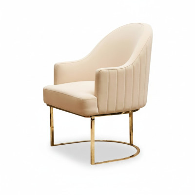 Esszimmerstühle Wohnzimmer luxuriöse Beige Stuhl mit Metall Modern neu