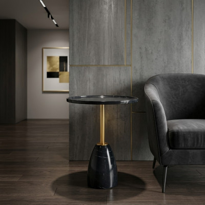 Marmor stilvolle Schwarz Beistelltisch Tisch luxuriöse modern Couchtisch Tische