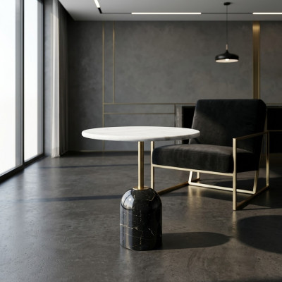 Weiß-Schwarzer Couchtisch Kaffeetisch Designer Wohnzimmer Möbel Tische