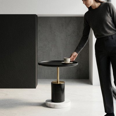Designer Runder Kaffeetisch Luxus Beistelltische Wohnzimmer Tisch Möbel