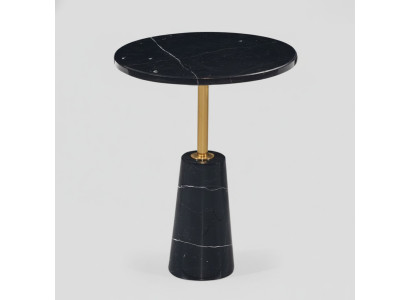 Schwarzer Runder Beistelltisch Designer Couchtisch Edelstahl Möbel Stil