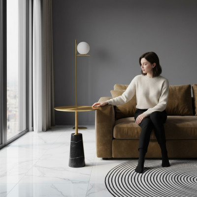 Designer Goldener Beistelltisch Luxus Kaffeetisch Wohnzimmer Couchtisch