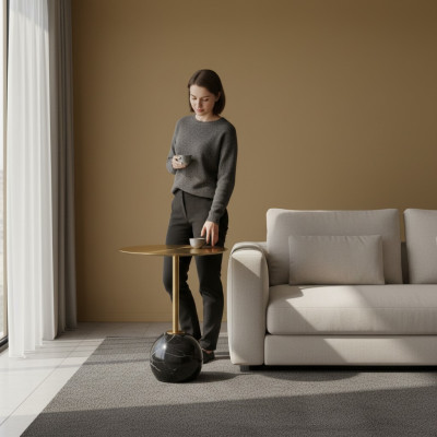 Weißer Moderner Ablagetisch Designer Metall Möbel Luxus Couchtische