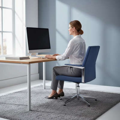 Stilvoll Gaming Stuhl Blau Bürostuhl Schreibtisch Drehstuhl Chefsessel Neu