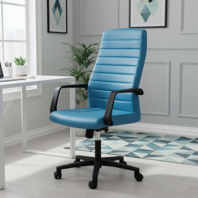 Luxus Kunstleder Bürostuhl Gaming Stuhl Bürostuhl Neu Drehstuhl Blau neu
