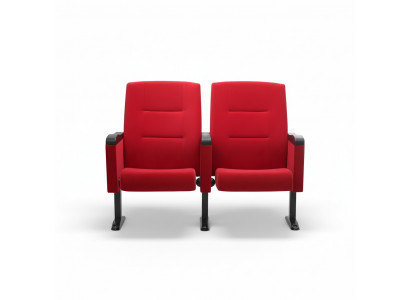 Sessel Art Deco Sessel Sofa 1 Sitzer für Theater Design Luxus Rot Textil Neu