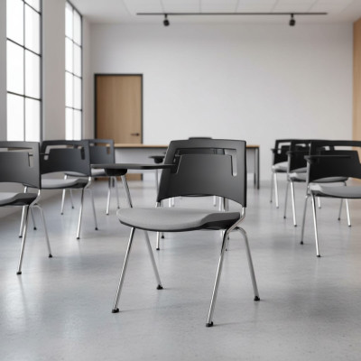 Stilvoller Grau Stuhl Moderner Stuhl Hochwertiges Design Bürostuhl Neu