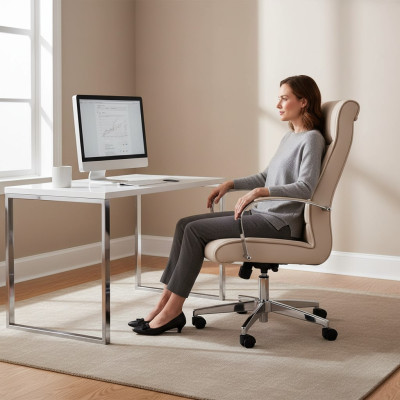 Stuhl Beige Bürostuhl Schreibtisch Drehstuhl Sessel Stühle Chefsessel Büro