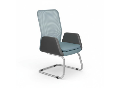 Modern Chefsessel stilvoll Gepolsterter Textil Bürostuhl blau Neuer Stuhl