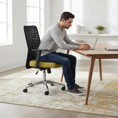 Sessel Textil Polster Drehbar Computer Stühle Möbel Büro Stuhl Chefsessel