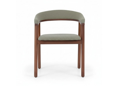 Grauer Esszimmerstuhl Design Holzstuhl Einsitzer Polster 1-Sitzer Stuhl