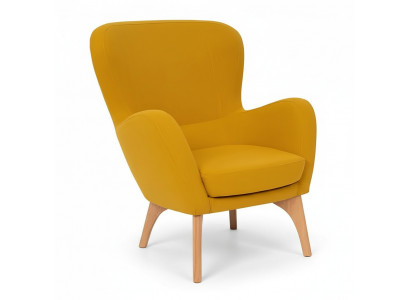 Gelber Designer Sessel Polster Wohnzimmer Loungesessel Edler Einsitzer