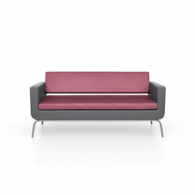 Grau-Rosa Dreisitzer Luxus 3-Sitzer Hochwertiges Polster Designer Couch