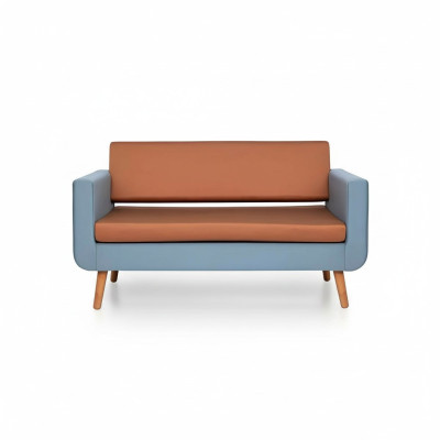 Grau-Oranges Sofa Luxus 3-Sitzer Designer Couch Wohnzimmer Polster 3-er
