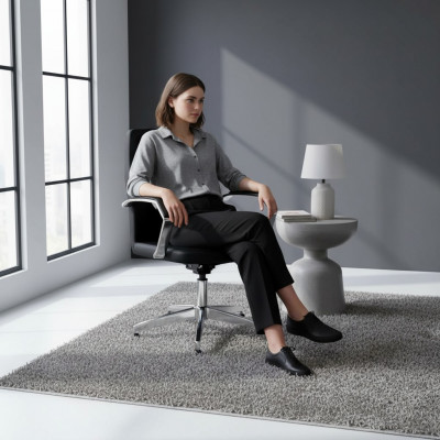 Sessel Leder Polster Drehbar Computer Stühle Möbel Büro Stuhl Chefsessel