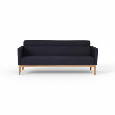 Schwarzer Dreisitzer Luxus 3-Sitzer Couch Designer Polstersofa Holzfüße