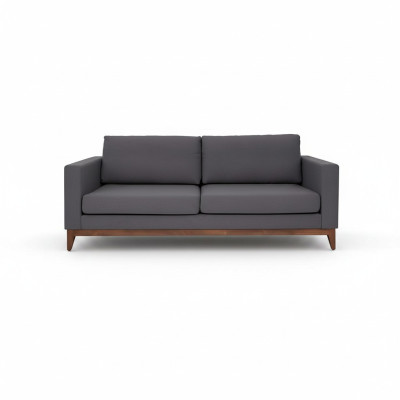 Grauer Zweisitzer Designer 2-Sitzer Couch Wohnzimmer Textil Polstersofa