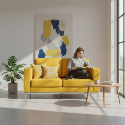 Kunstleder Couch Wohnlandschaft 2 Sitzer Design Modern Sofa Sofas Couche Neu
