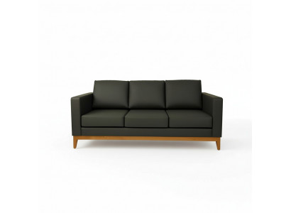 Schwarzes Büro Sofa Designer 3-Sitzer Couch Wohnzimmer 3-er Polstersofa