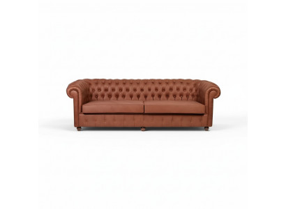 Brauner Dreisitzer Chesterfield 3-er Wohnzimmer Couch Moderne Sofas