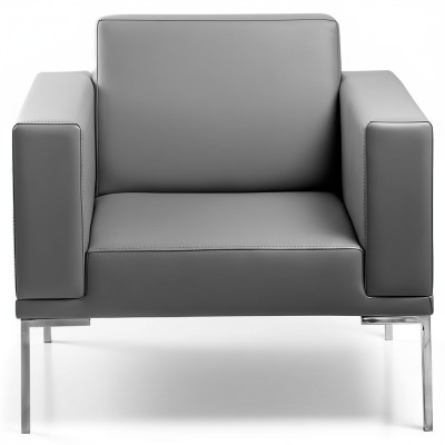 Grauer Fernsehsessel Designer Polstersessel Lehnsessel Relax Einsitzer