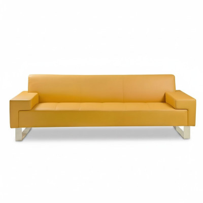 Gelbes 2-Sitzer Sofa Polster Wohnzimmer Couch Zweisitzer Stilvoller 2-er