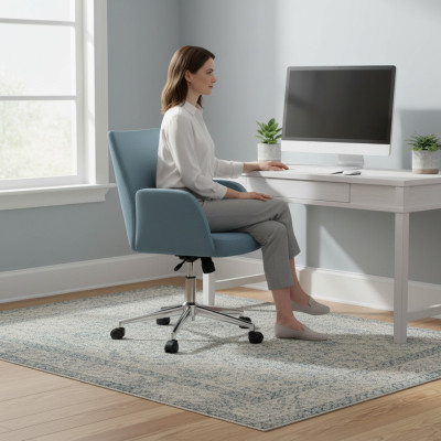 Blauer Bürostuhl Designer Schreibtisch Drehstuhl Luxus Chefsessel Neu