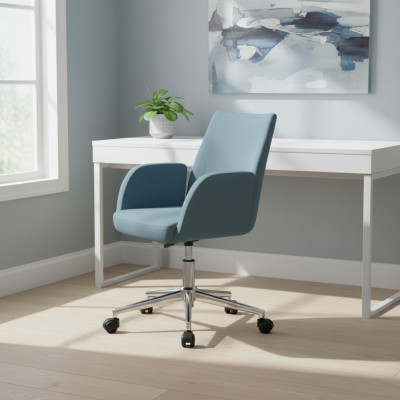 Blauer Bürostuhl Designer Schreibtisch Drehstuhl Luxus Chefsessel Neu