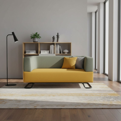 Zweifarbiger 2-Sitzer Hochwertiges Polster Designer Wonhnzimmer Couch