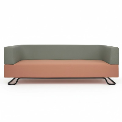 Zweifarbiges Sofa Grüner 3-Sotzer Polster Wohnzimmer Designer Couch