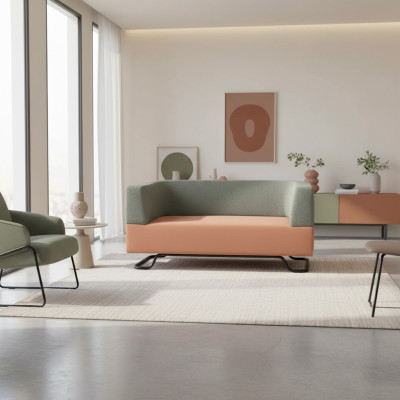 Moderner 2-Sitzer Wohnzimmer 2-er Polster Couch Wohnzimmer Luxus Couch