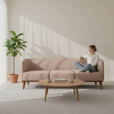 Luxus 3-Sitzer Couch Polster Sofa Wohnzimmer Designer Textil Dreisitzer
