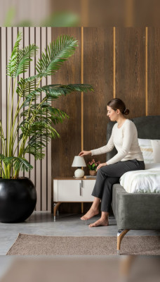 Schlafzimmer luxuriöse Nachttisch Beistelltisch Design Modernes neu Weiß Holz