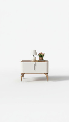 Schlafzimmer luxuriöse Nachttisch Beistelltisch Design Modernes neu Weiß Holz