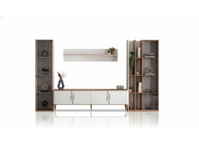 Wohnzimmer Wohnwand TV-Ständer Regal Luxus Design Set 4 tlg Modern Möbel Neu