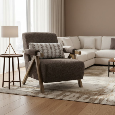 Brauner Sessel Designer Einsitzer Wohnzimmer 1-Sitzer Luxus Stuhl Neu