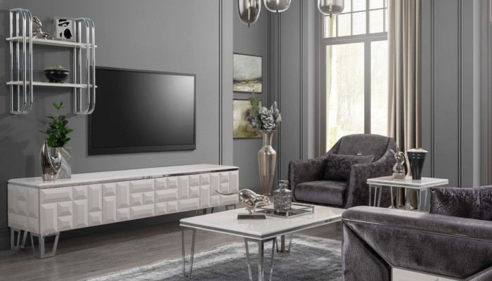 Wohnwand TV Wand Holz Modern Stil Regal Wohnzimmer Möbel Schrank rtv tv Ständer
