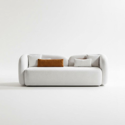 Modern Design Polster Weiß Sitz Couch 3 Sitzer Sofa Sofas Textil Stoff