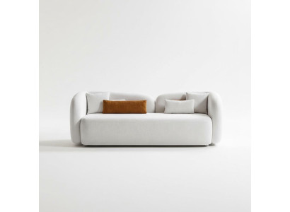 Modern Design Polster Weiß Sitz Couch 3 Sitzer Sofa Sofas Textil Stoff