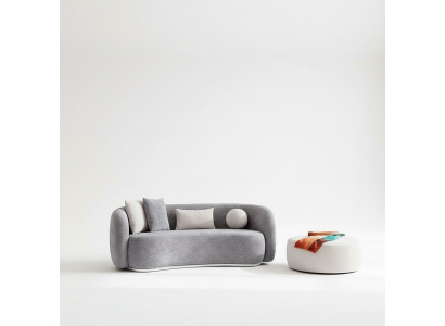 Moderne Design Grau Couch Sofa 4er Sitz Polster Sofa Möbel Hocker neu