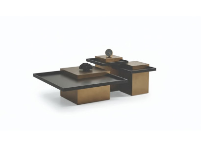 Modernes Couchtisch-Set Wohnzimmer Luxus Möbel 3x Holz Beistelltische