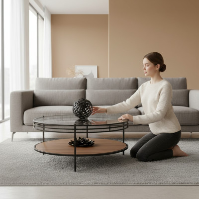 Modern Runde Couchtisch Kaffeetisch Beistelltisch Designer Wohnzimmer Tische